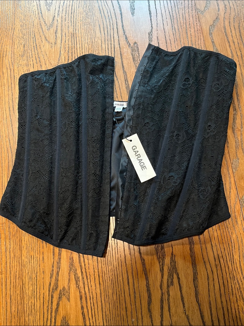Giselle Strapless Black Lace Bustier Corset Top size XL- NWT